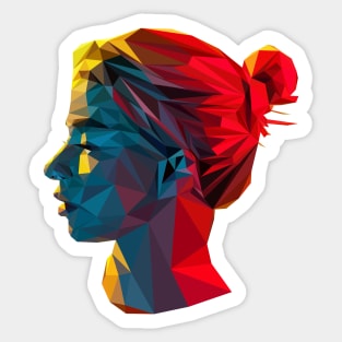 Lowpoly Girl Sticker